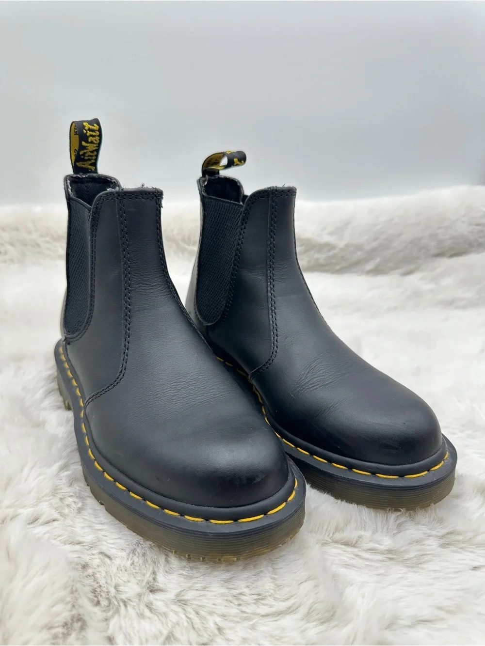 Dr. Martens 2976 SR Chelsea Boots Black Leather safety‎ men’s size 6